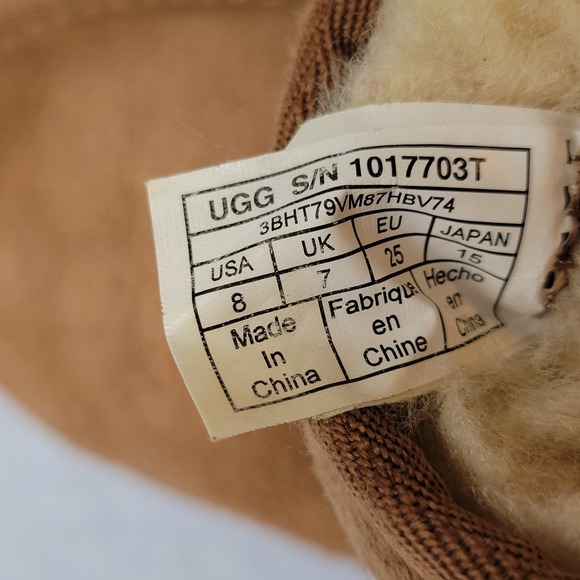 UGG Classic II Toddler Boots Size 8 Chestnut Sheepskin Winter Boots Kids - Picture 10 of 13